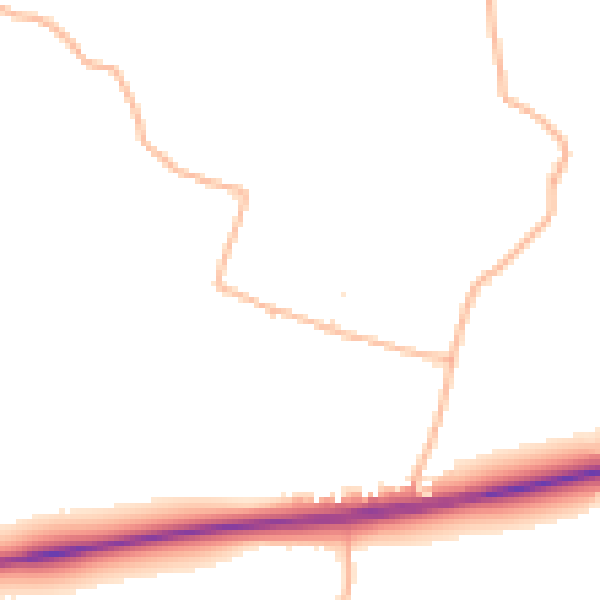 Daytime road noise heatmap for GL2 8BG