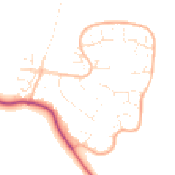 Daytime road noise heatmap for GL2 8DJ
