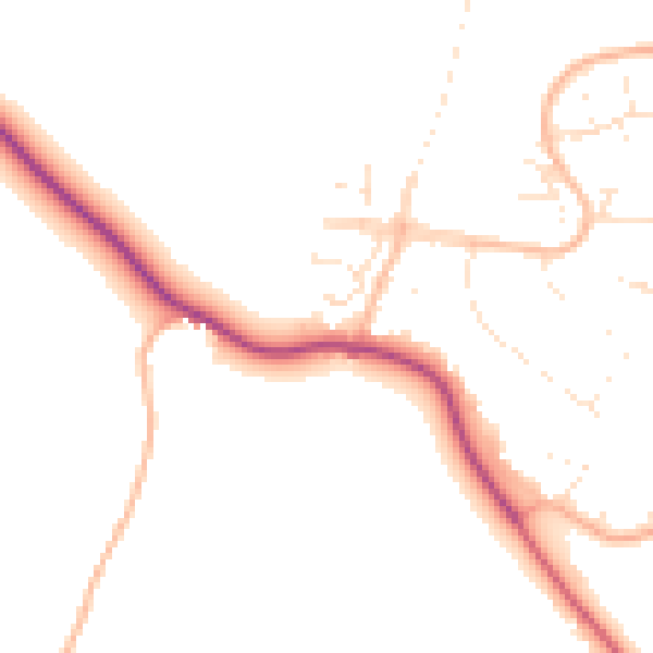 Daytime road noise heatmap for GL2 8DQ