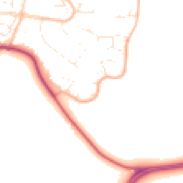Daytime road noise heatmap for GL2 8EF