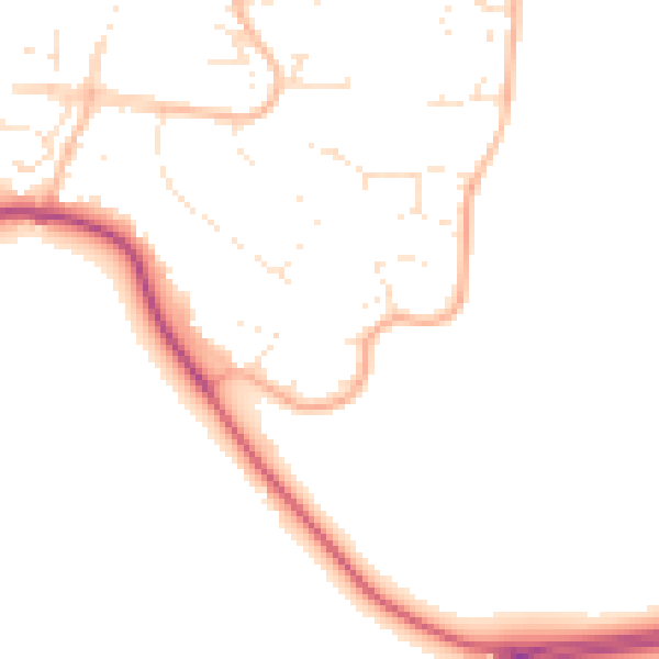 Daytime road noise heatmap for GL2 8EJ