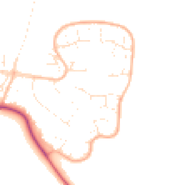 Daytime road noise heatmap for GL2 8EW