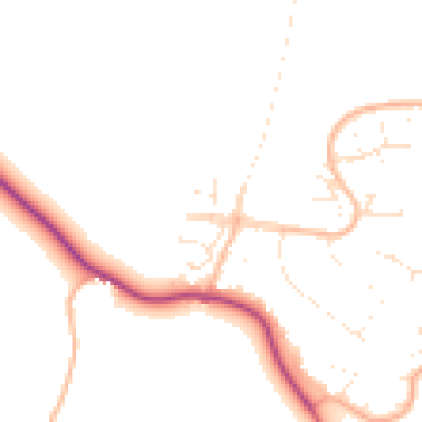 Daytime road noise heatmap for GL2 8FA