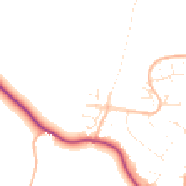 Daytime road noise heatmap for GL2 8FE