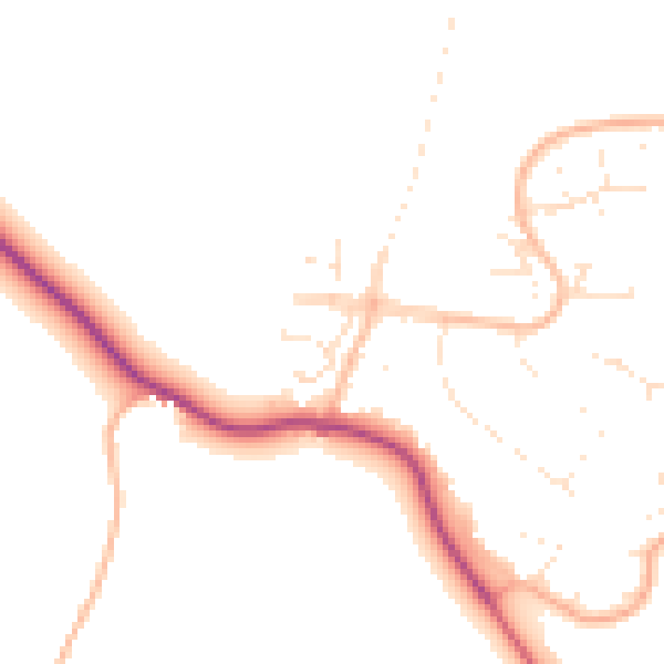 Daytime road noise heatmap for GL2 8FG