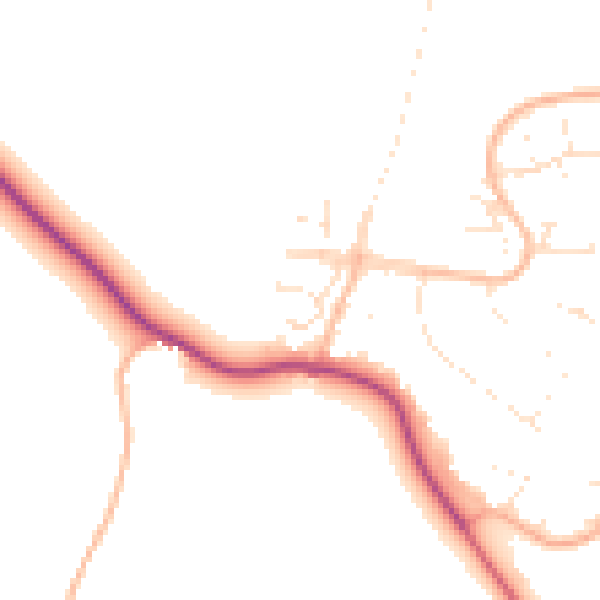 Daytime road noise heatmap for GL2 8FH