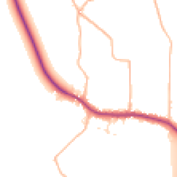 Daytime road noise heatmap for GL2 8HS