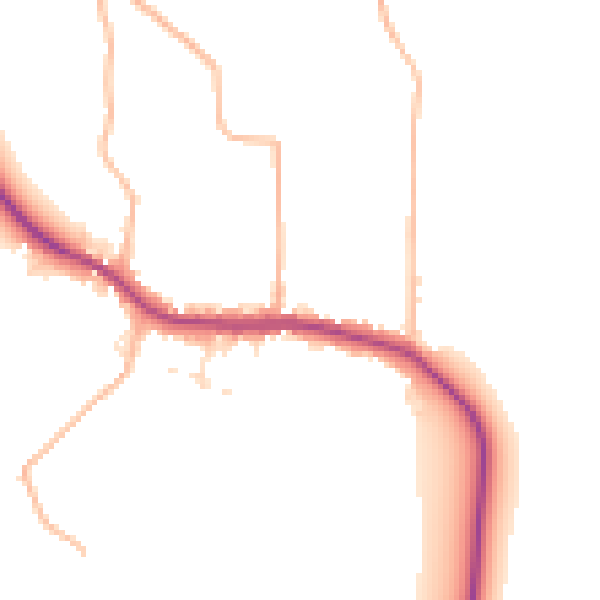 Daytime road noise heatmap for GL2 8JE