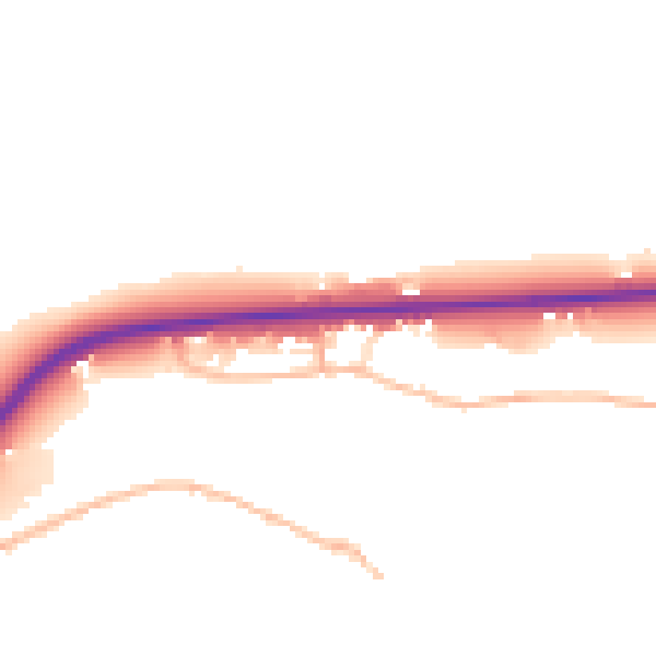 Daytime road noise heatmap for GL2 8JF