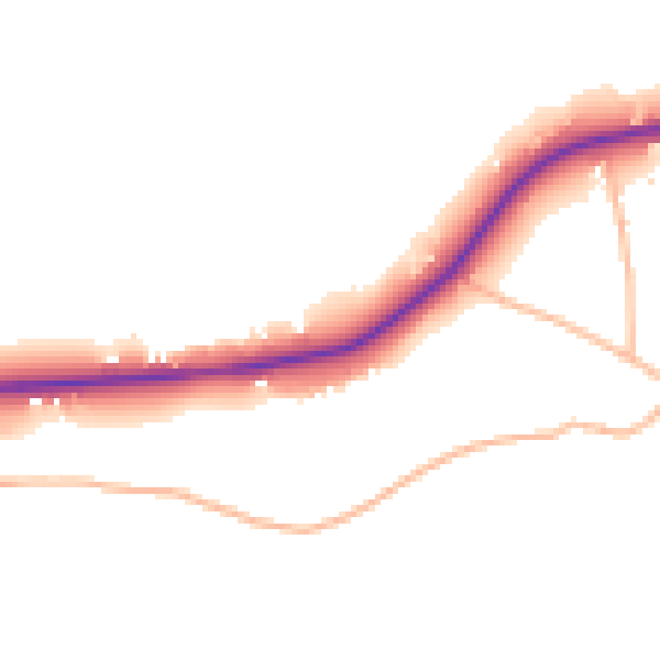 Daytime road noise heatmap for GL2 8LQ