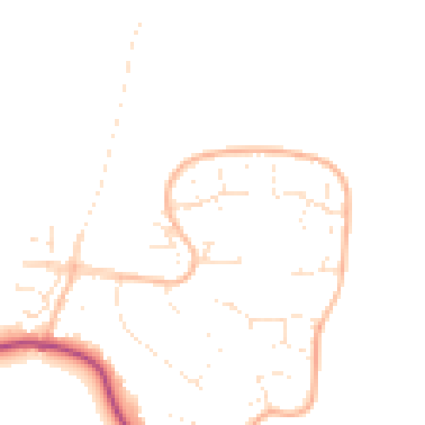Daytime road noise heatmap for GL2 8NB