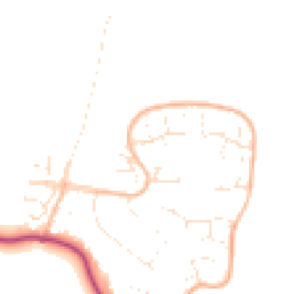 Daytime road noise heatmap for GL2 8NF
