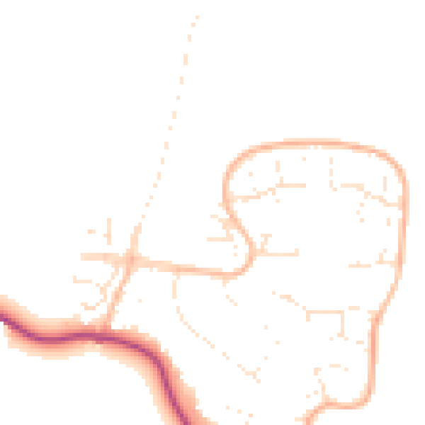 Daytime road noise heatmap for GL2 8NQ