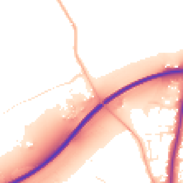 Daytime road noise heatmap for GL2 9AH