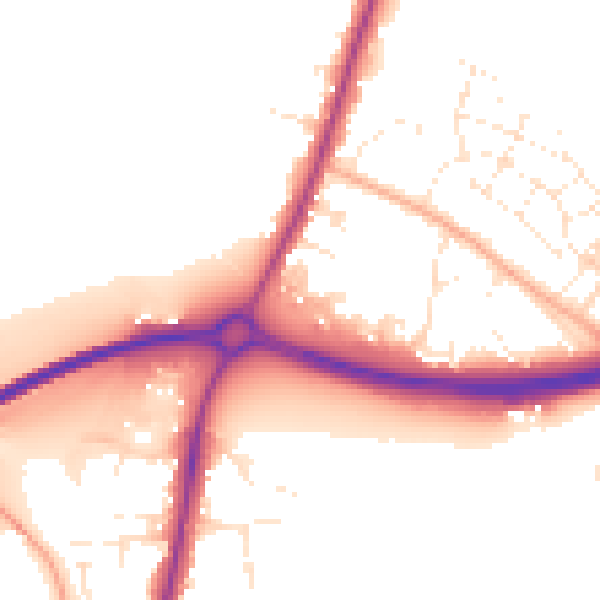 Daytime road noise heatmap for GL2 9AR