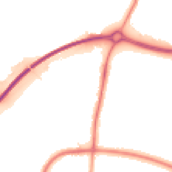 Night-time road noise heatmap for GL2 9BB