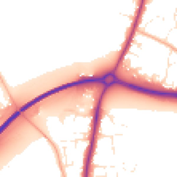 Daytime road noise heatmap for GL2 9DR