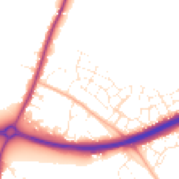 Daytime road noise heatmap for GL2 9FD