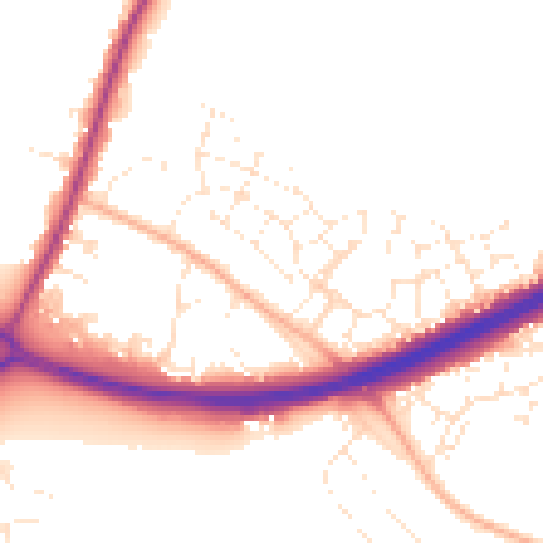 Daytime road noise heatmap for GL2 9FE