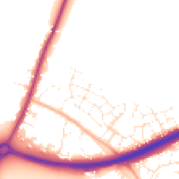 Daytime road noise heatmap for GL2 9FG