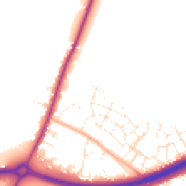 Daytime road noise heatmap for GL2 9FH