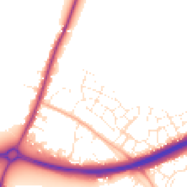 Daytime road noise heatmap for GL2 9FN