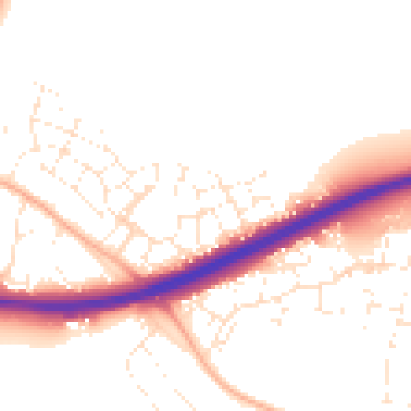 Daytime road noise heatmap for GL2 9FU