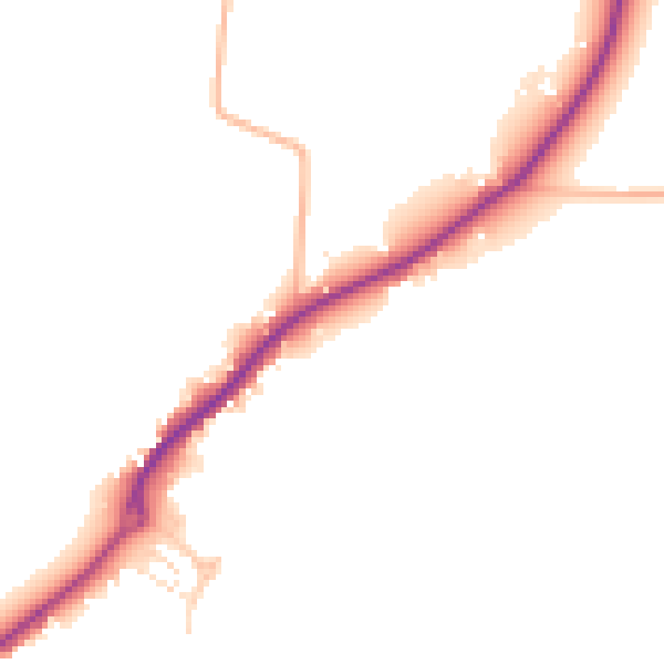 Daytime road noise heatmap for GL2 9GY