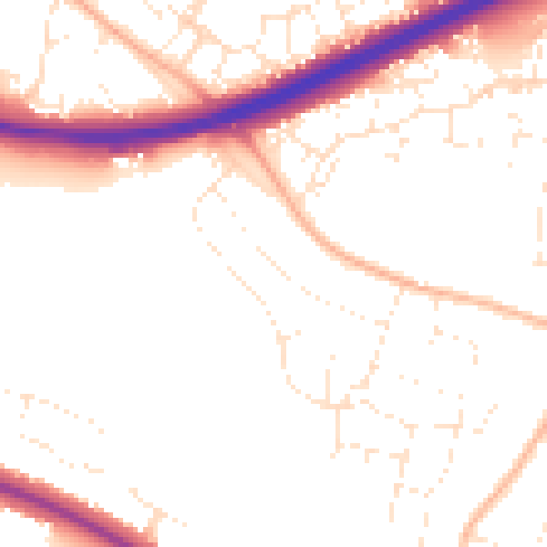 Daytime road noise heatmap for GL2 9HF