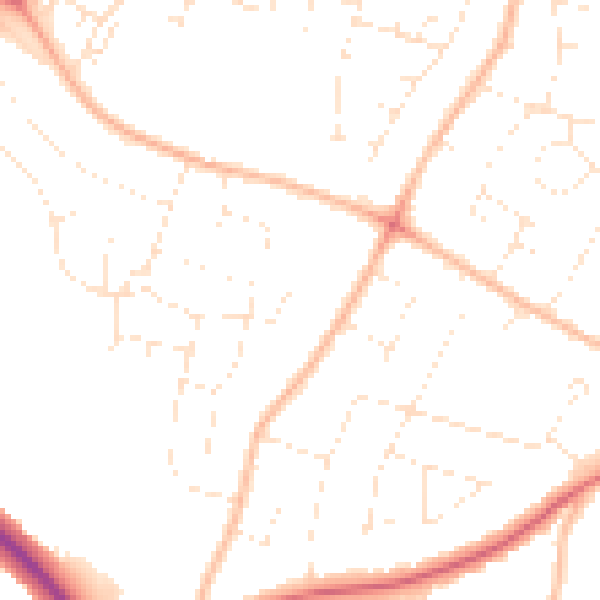 Daytime road noise heatmap for GL2 9JA
