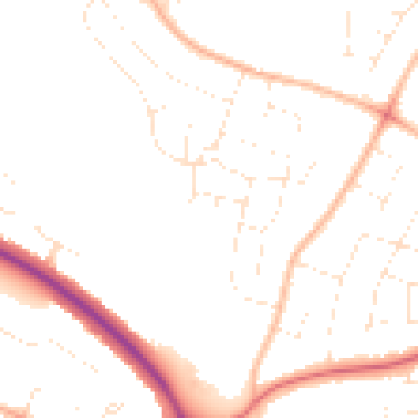 Daytime road noise heatmap for GL2 9JJ