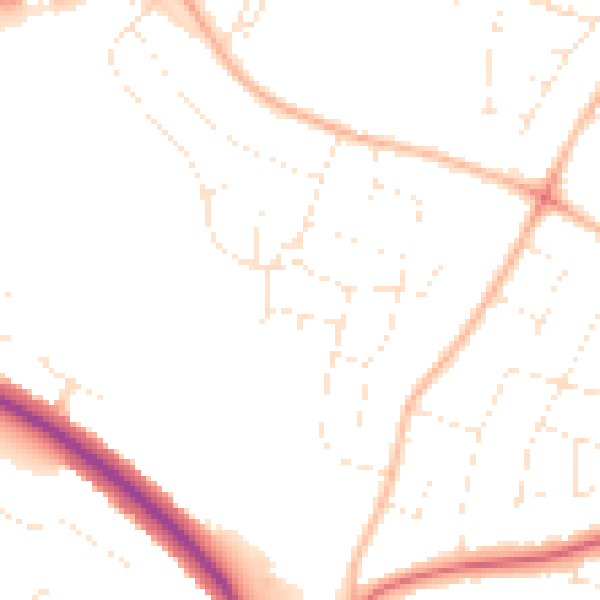 Daytime road noise heatmap for GL2 9JL