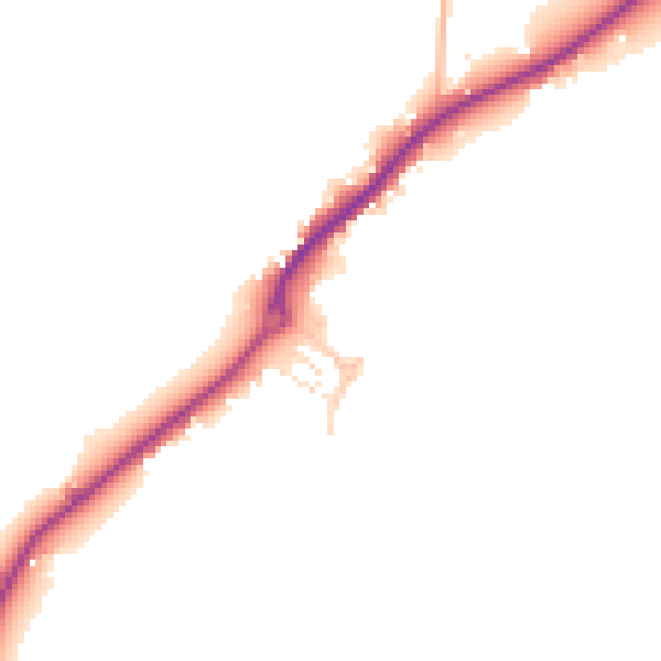 Daytime road noise heatmap for GL2 9LE