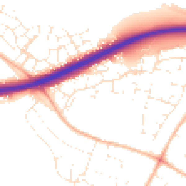 Daytime road noise heatmap for GL2 9RU