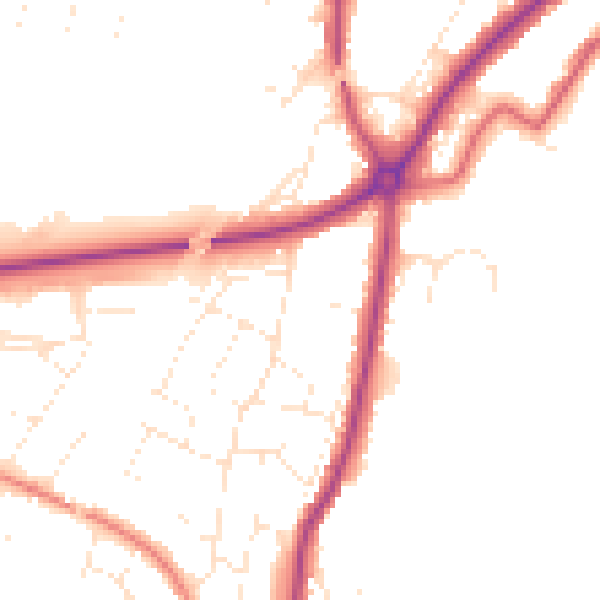 Daytime road noise heatmap for GL4 0AB