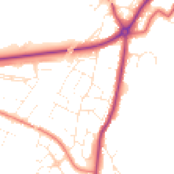 Daytime road noise heatmap for GL4 0AD
