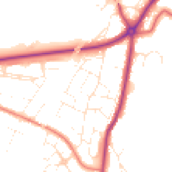 Daytime road noise heatmap for GL4 0AG