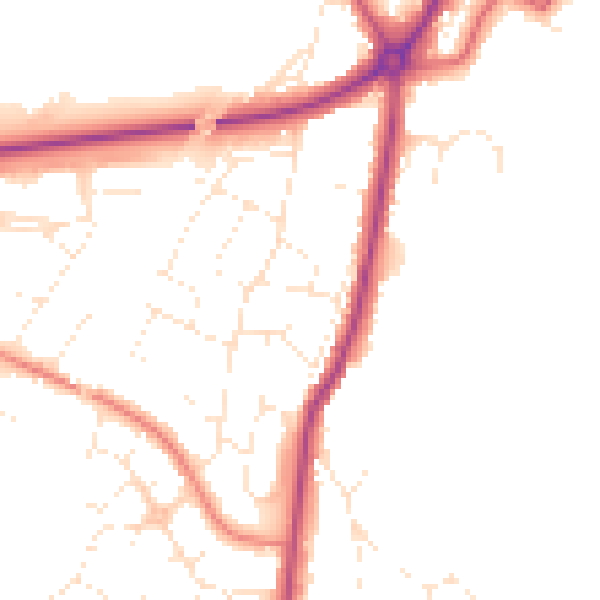 Daytime road noise heatmap for GL4 0AH