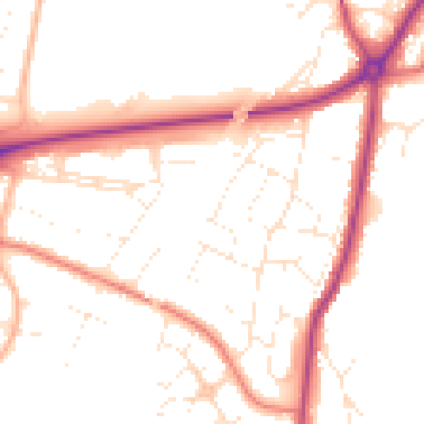 Daytime road noise heatmap for GL4 0AN