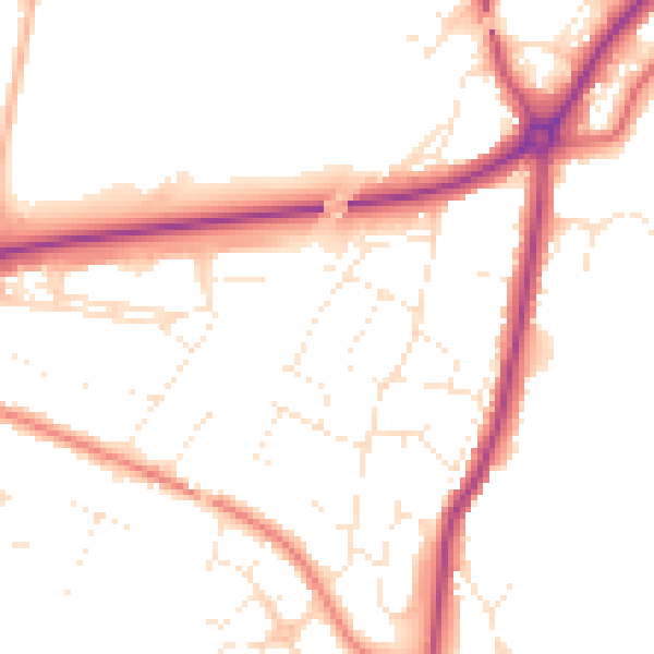 Daytime road noise heatmap for GL4 0AP