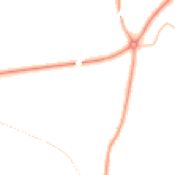 Night-time road noise heatmap for GL4 0AQ