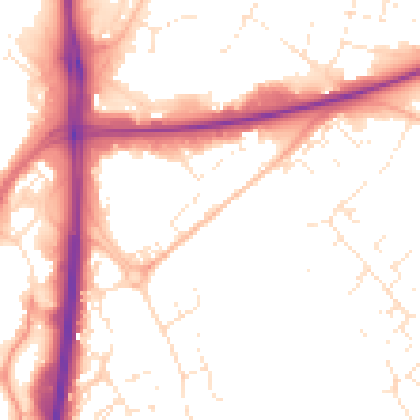 Daytime road noise heatmap for GL4 0AS