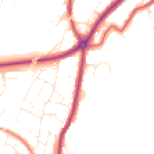 Daytime road noise heatmap for GL4 0AU