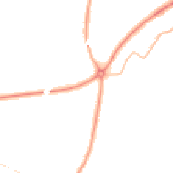 Night-time road noise heatmap for GL4 0AW