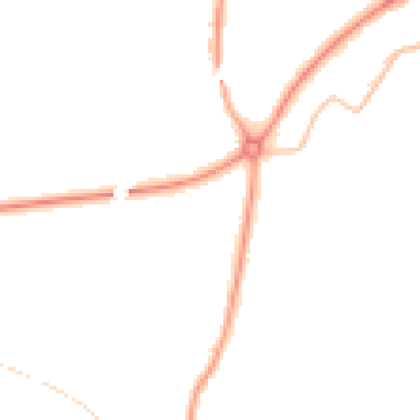 Night-time road noise heatmap for GL4 0AX