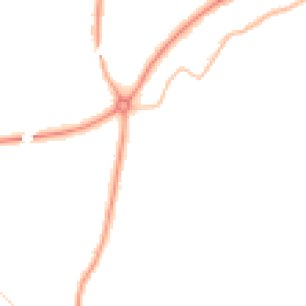 Night-time road noise heatmap for GL4 0AZ
