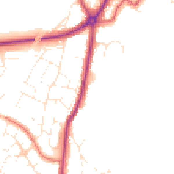 Daytime road noise heatmap for GL4 0BA