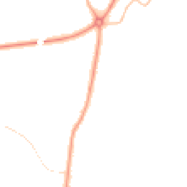 Night-time road noise heatmap for GL4 0BA