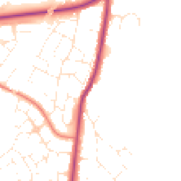 Daytime road noise heatmap for GL4 0BB