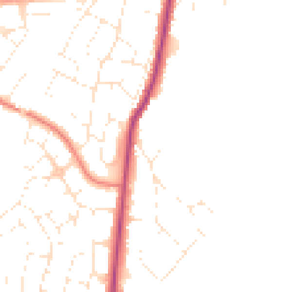 Daytime road noise heatmap for GL4 0BE